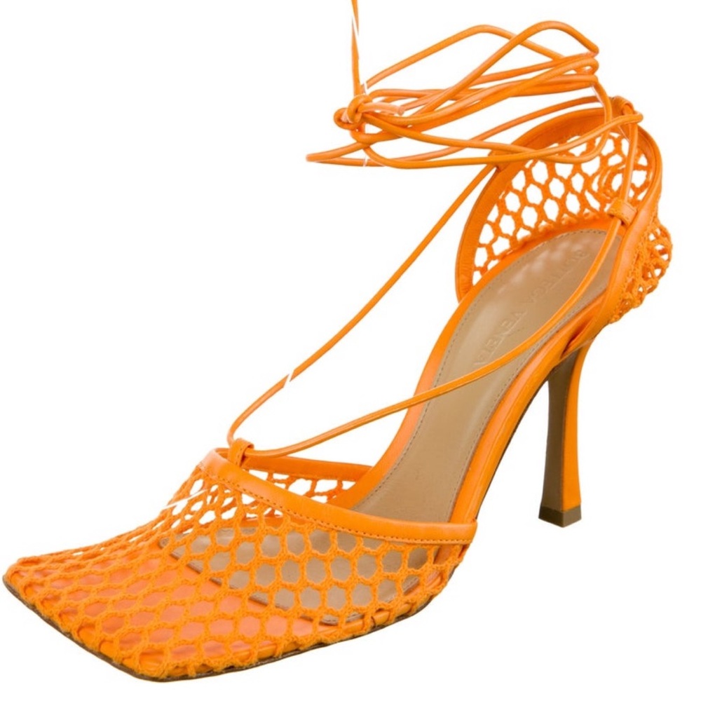 Bottega Veneta Orange Stretch Heels